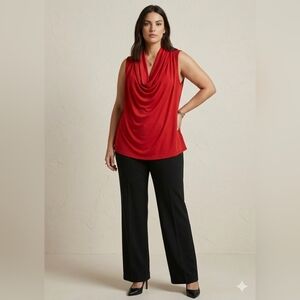 Catherine Malandrino Red Cowl Neck Sleeveless Top Plus Size 3X NWOT